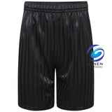 Unisex PE Shadow Stripe School Shorts Girls Boys Adults Gym Football Sports Short