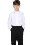 Boys White Regular Fit Long Sleeve School Uniform Polycotton Shirt Sizes 3 to 18
