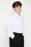 Boys White Slim Fit Long Sleeve School Uniform Polycotton Shirt Sizes 3 to 18