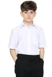 Boys White Slim Fit Short Sleeve School Uniform Polycotton Shirt Sizes 3 to 18