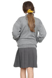 Girls School Uniform Grey Fleece Sweat Cardigan With Front Buttons and Pockets