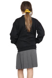 Girls School Uniform Black Fleece Sweat Cardigan With Front Buttons and Pockets