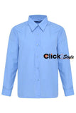 Girls Children Kids School Uniform Blouse Shirt Long Sleeve Colour Blue