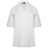 Kids Girls Revere Collar Blouse School Uniform Shirts White Short Sleeve Smart