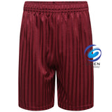 Unisex PE Shadow Stripe School Shorts Girls Boys Adults Gym Football Sports Short