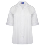 Kids Girls Revere Collar Blouse School Uniform White Shirts Short Sleeve Smart