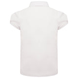 Pack of 2 Girls White Shirred Detail School Uniform Blouse Short Sleeve Shirt