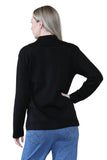 Ladies Plus Size Zip Cardigan Women Zipped Cable Knit Long Sleeve Pocket Jumper