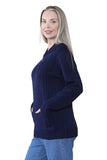 Ladies Plus Size Zip Cardigan Women Zipped Cable Knit Long Sleeve Pocket Jumper