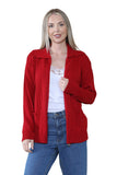 Ladies Plus Size Zip Cardigan Women Zipped Cable Knit Long Sleeve Pocket Jumper