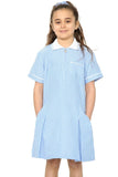 Summer School Uniform Dress Gingham Check Pleated & Matching Hair Band 7 Colors