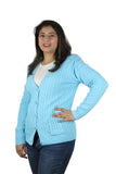 Womens Full Cable Knit Cardigan Button Long Sleeve Jumper Sweater