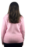 Womens Full Cable Knit Cardigan Button Long Sleeve Jumper Sweater