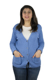 Womens Full Cable Knit Cardigan Button Long Sleeve Jumper Sweater