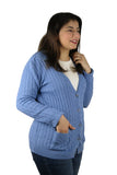 Womens Full Cable Knit Cardigan Button Long Sleeve Jumper Sweater