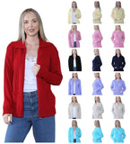 Ladies Plus Size Zip Cardigan Women Zipped Cable Knit Long Sleeve Pocket Jumper