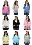 Womens Full Cable Knit Cardigan Button Long Sleeve Jumper Sweater