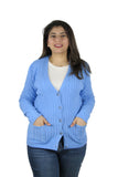 Womens Full Cable Knit Cardigan Button Long Sleeve Jumper Sweater