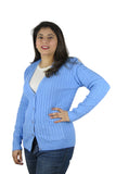 Womens Full Cable Knit Cardigan Button Long Sleeve Jumper Sweater