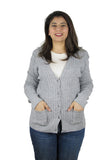 Womens Full Cable Knit Cardigan Button Long Sleeve Jumper Sweater