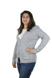 Womens Full Cable Knit Cardigan Button Long Sleeve Jumper Sweater