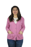 Womens Full Cable Knit Cardigan Button Long Sleeve Jumper Sweater