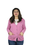 Womens Full Cable Knit Cardigan Button Long Sleeve Jumper Sweater