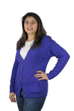 Womens Full Cable Knit Cardigan Button Long Sleeve Jumper Sweater