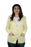 Womens Full Cable Knit Cardigan Button Long Sleeve Jumper Sweater