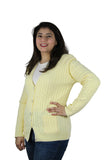 Womens Full Cable Knit Cardigan Button Long Sleeve Jumper Sweater