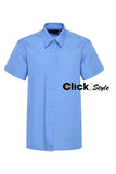 Girls Children Kids School Uniform Blouse Shirt Short Sleeve Colour Blue
