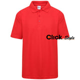 Unisex Kids Polo Shirts Plain Polo T Shirt Boys Girls Polo School Uniform No. of T Shirts - Red