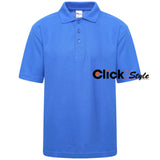 Unisex Kids Polo Shirts Plain Polo T Shirt Boys Girls Polo School Uniform - Royal Blue