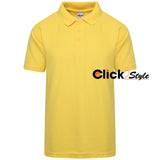 Unisex Kids Polo Shirts Plain Polo T Shirt Boys Girls Polo School Uniform No. of T Shirts - Yellow