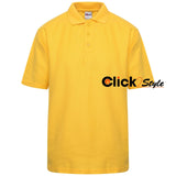 Unisex Kids Polo Shirts Plain Polo T Shirt Boys Girls Polo School Uniform -  Gold / Dark Yellow