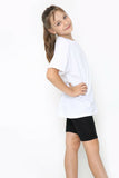 Girls Kids Stretch Cycling Shorts PE School Uniform Dance Gym Swim Viscose - Black