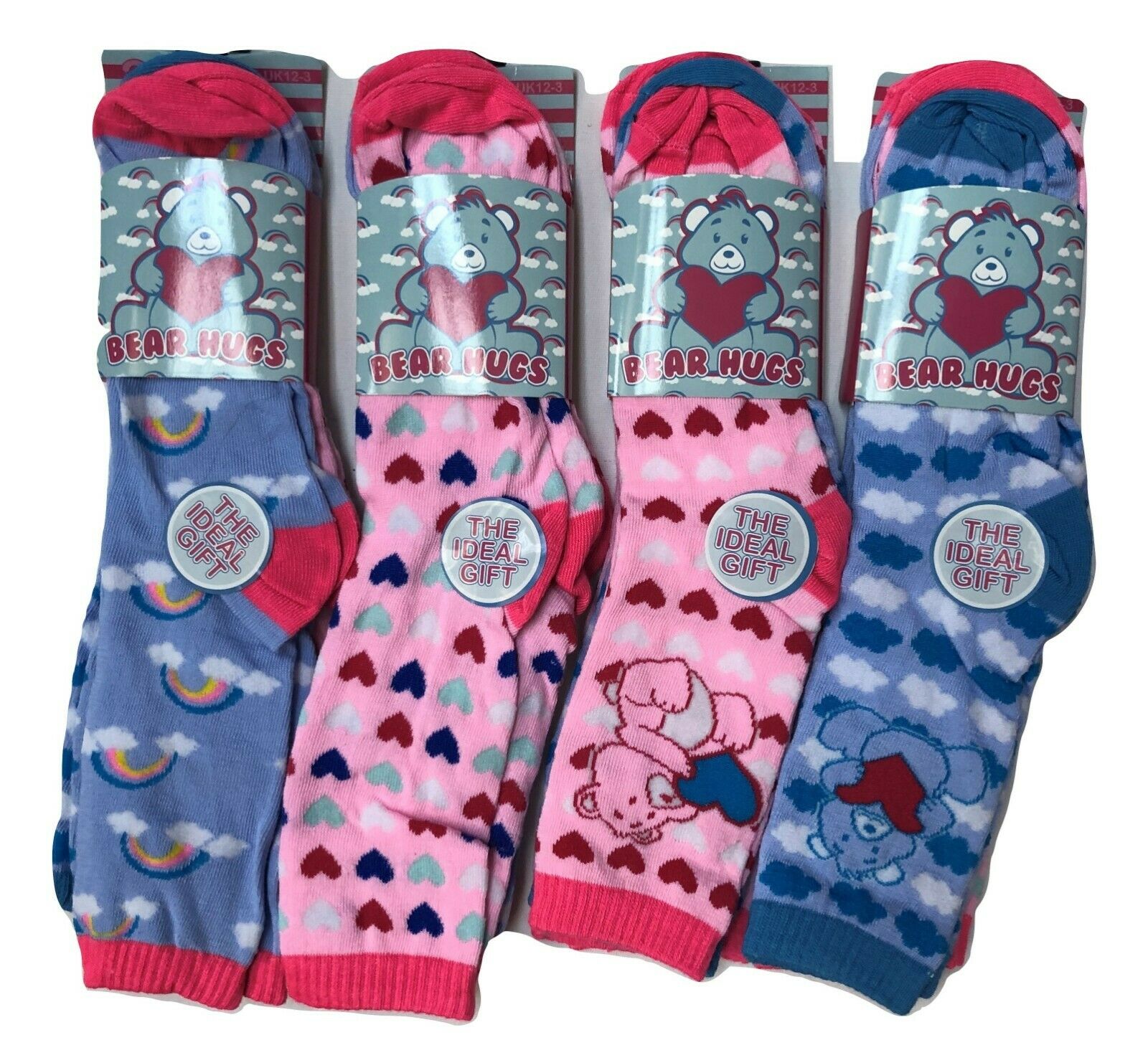 Girls Boys Ankle School Socks 6 Pairs Children Kids All Size Soft Daily Socks Bear Hugs