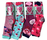 Girls Boys Ankle School Socks 6 Pairs Children Kids All Size Soft Daily Socks Flamingo Pattern