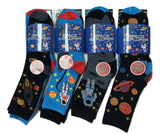 Girls Boys Ankle School Socks 6 Pairs Children Kids All Size Soft Daily Socks Space Explorer Pattern