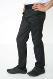 Age 2-10 Boys Pull Up Elasticated Back School Trousers Easy Wear -Black
