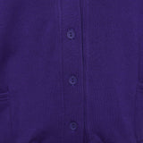 Kids Children Unisex School Uniform Plain Purple Fleece Cardigan