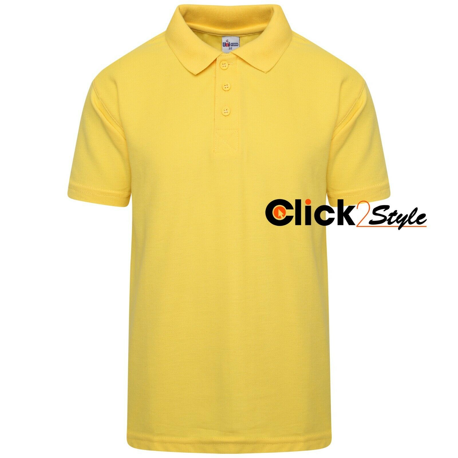 School Uniform Yellow Polo T Shirts Plain Kids T Shirt Boys Girls Tee Top Sports