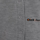 Kids Children Girls Unisex School Uniform Fleece Cardigan Button Closure Front -Grey