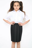 Girls School Uniform Skirt Box Pleated Elasticated Waist -Black