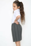 Girls School Uniform Skirt Box Pleated Elasticated Waist -Grey