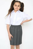 Girls School Uniform Skirt Box Pleated Elasticated Waist -Grey