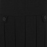 Kids Girls School Uniform Pleated Zip Pinny Pinafore Dress Zip Closure -Black