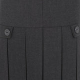 Kids Girls School Uniform Pleated Zip Pinny Pinafore Dress Zip Closure -Grey