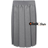 Girls Box School Skirt Full Pleated Full Elasticated Waist -Grey