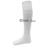 School Uniform Football Socks 1 & 2 Pairs Unisex Youth Size 4-6 Soccer Hockey Rugby KneeHigh -White